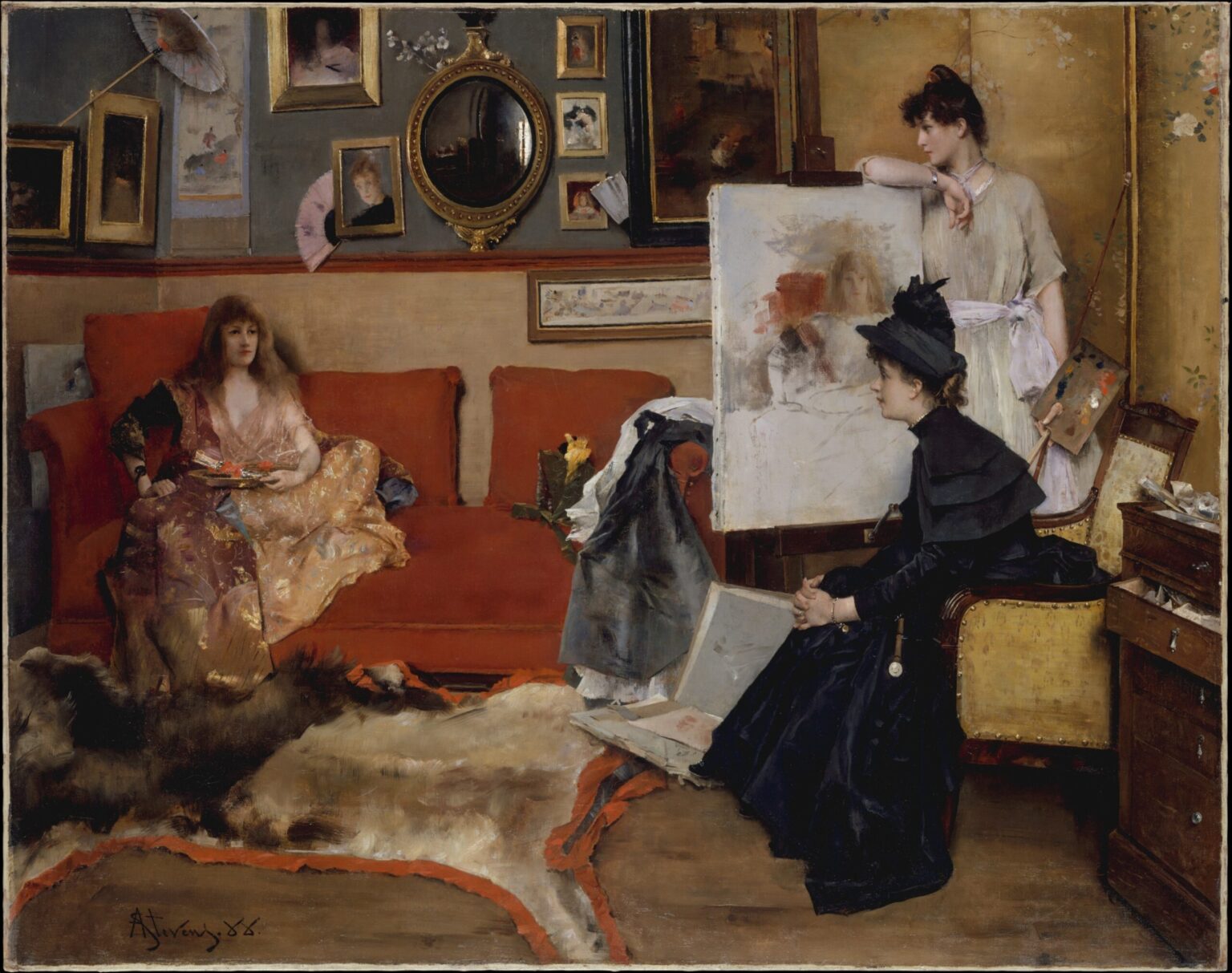 Alfred Stevens, In the Studio, 1888